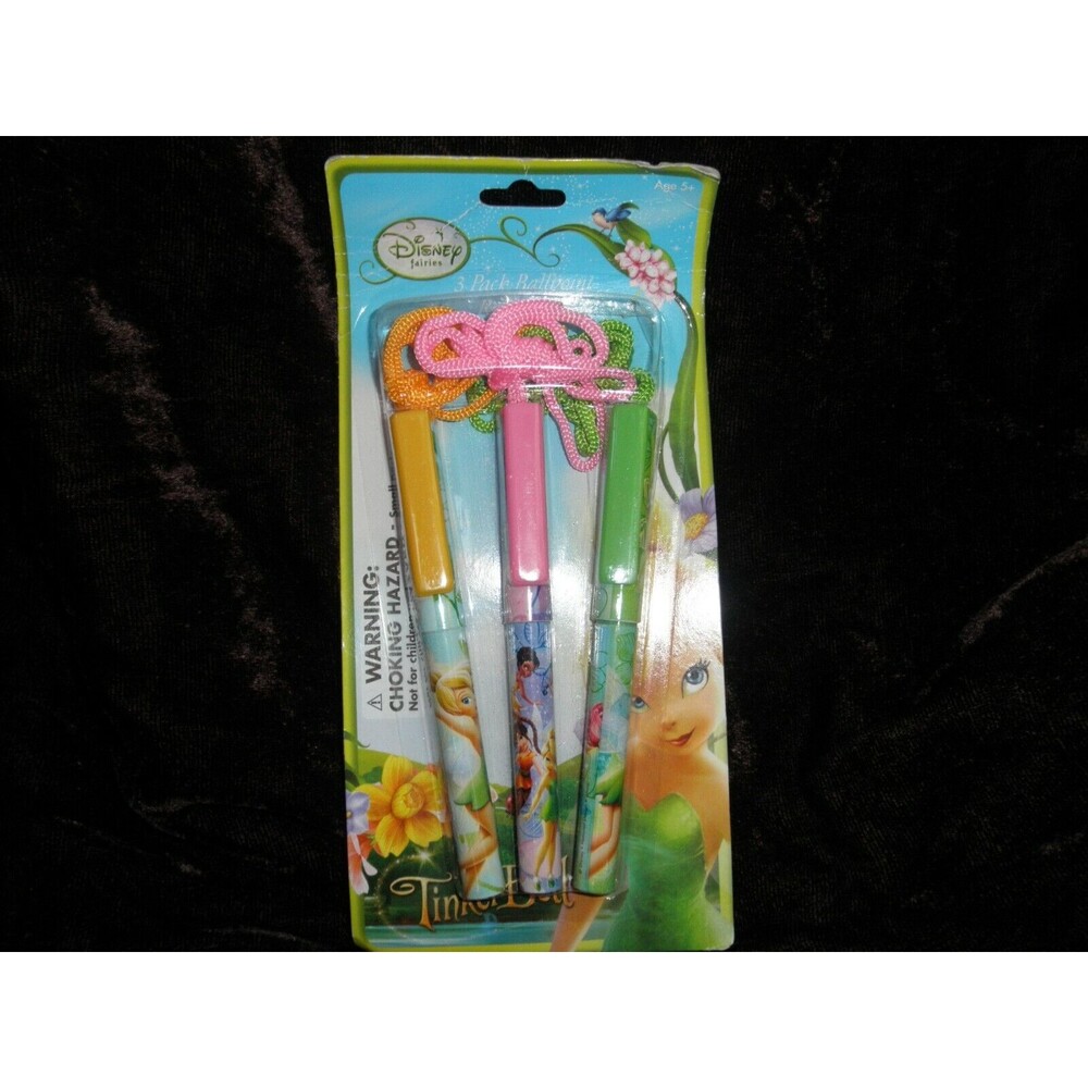 NEW DISNEY FAIRIES TINKERBELL (3 PACK BALLPOINT ROPE PEN SET)